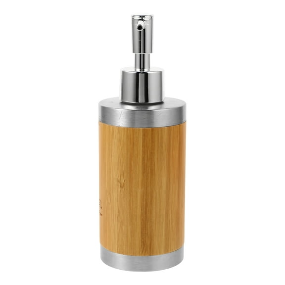 Bamboo and Plastic Soap Dispenser for Storage Suitable for Bathroom Kitchen Multi Color 3.4 x 6.7 inches