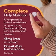 Celebrate Vitamins CelebrateONE 45 Once Daily Bariatric Multivitamin with Iron Chewables, 45 mg of Iron, Midnight Cherry, 30 count