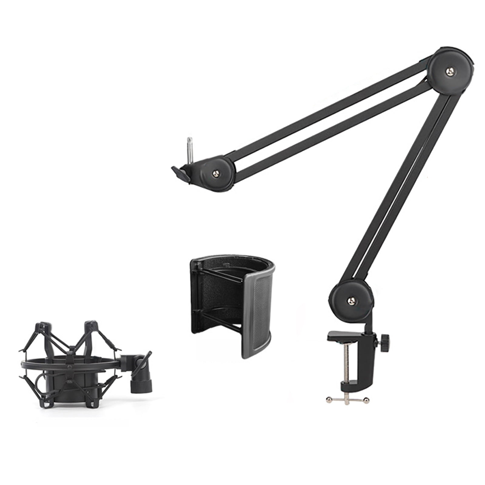 Foldable Mic Boom All Metal Microphone Arm Stand Holder with/without Shockproof Mount for Podcasters and Streamers
