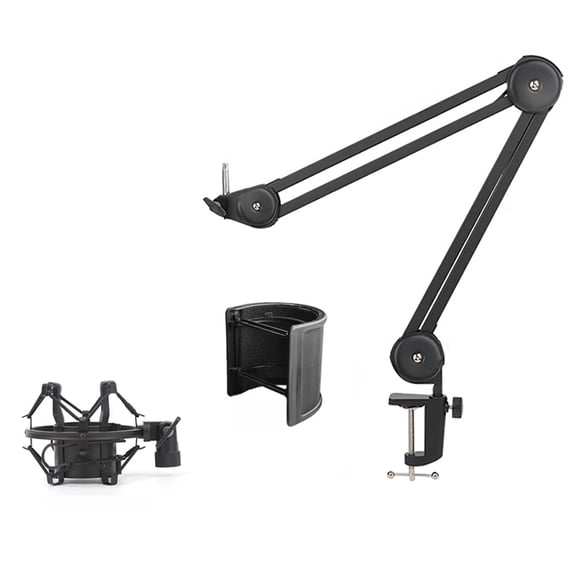 Tabletop Microphone Holder Bracket Mic Reinforced Cantilever Stand Support Boom with/without Shock Mount for Streaming
