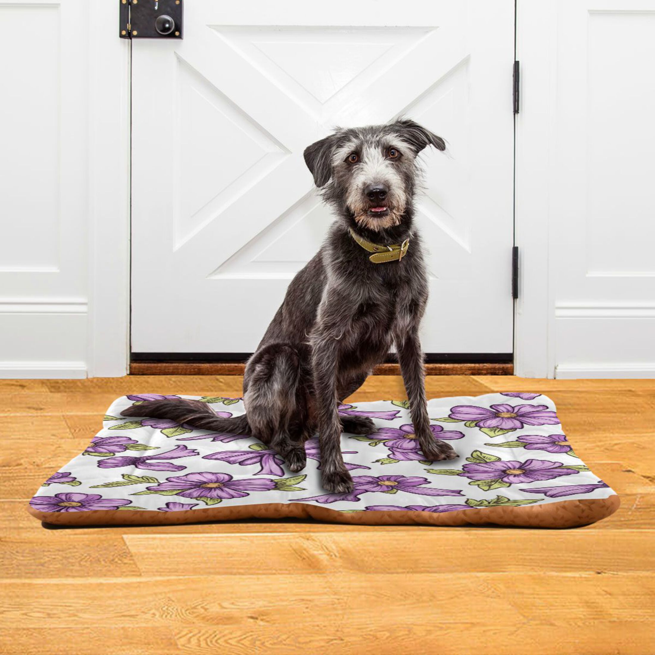 Qxltty Lavender Flowers Pattern Ped Pad Wear-resistant and Hard to Bite Through Sleeping Pad for Small Medium Large Dogs Winter Pet Bed 36×24in