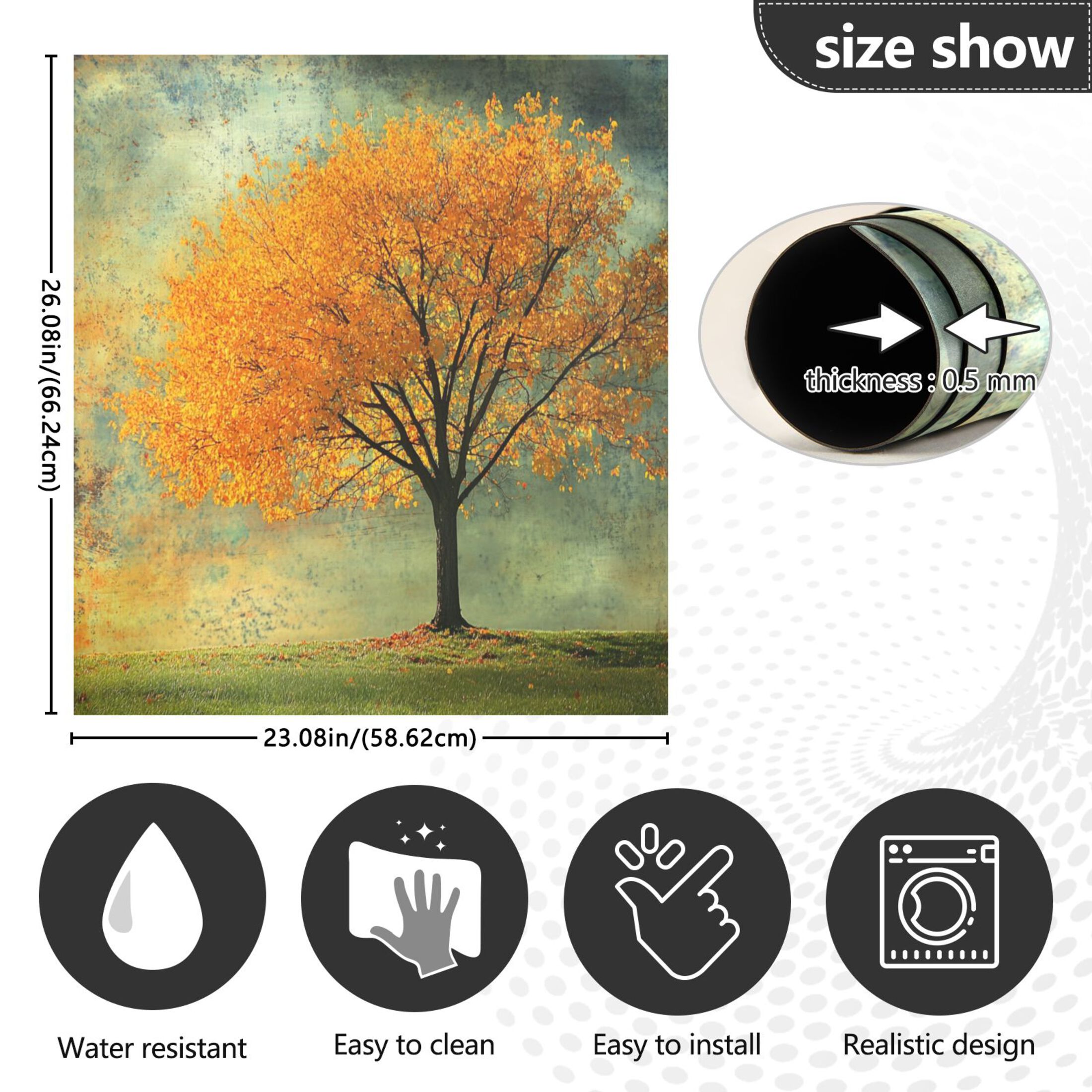 Dishwasher Magnetic Sticker 23x26 Inch Refrigerator Magnetic Sticker Washing Machine Magnetic Sticker Kitchen Panel Magnetic Sticker Home Decor Beautiful Yellow Leaf Tree