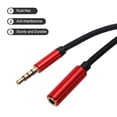 thumbnail image 3 of Cable de extensión Aux de 3.5 mm de macho a hembra, cordón de audio HiFi para auriculares de 6.6 pies, trenzado de nylon, rojo, 3 of 6