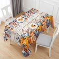 thumbnail image 6 of Orange Blue Fall Table Cloth Waterproof Tablecloths, Vintage Thanksgiving Pumpkins Maple Leaf Tablecloth Dining Table Cover for Kitchen Party Tabletop Outdoor, Rectangle Tablecloth 60x120 Inch, 6 of 9