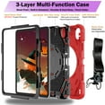 thumbnail image 4 of Dteck for iPad Air 11 inch 7th (M3) 2025 / 6th (M2) 2024, Heavy Duty Shockproof Protective Case Stand and Hand/Shoulder Strap for iPad Air 6th Generation Cover with Pen Holder, Red, 4 of 11