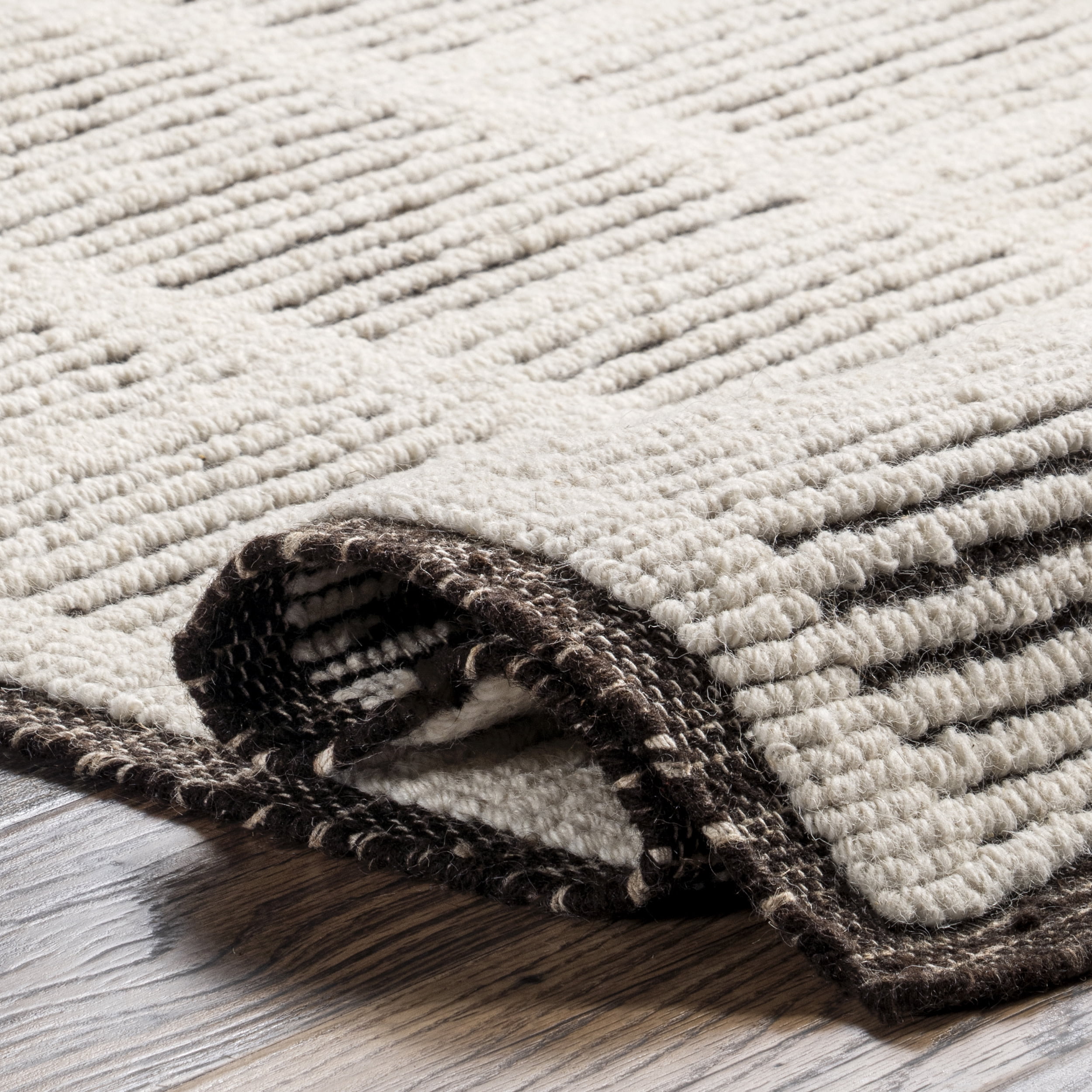nuLOOM Aemilie Casual Striped Wool Area Rug, 6' x 9', Ivory