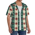 thumbnail image 2 of Kdxio Men's Hawaiian Shirt for Men Short Sleeve Shirt Christmas Snowflakes Plaid Summer Casual Holiday Beach Button Down T-Shirts, 2 of 5