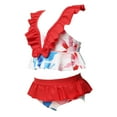 thumbnail image 3 of Toddler Girl Bathing Suit Sleeveless Ruffle Fashion Patchwork Bikini 2 Piece Baby Swimwear Height Waist Quick Dry Kids Swimsuits on Clearance, 3 of 7