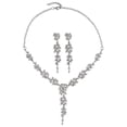 thumbnail image 2 of QIQUWOHUL Cubic Zirconia Jewelry Set For Women Chandelier Necklace Dangle Earrings Set Wedding Bridal Jewelry For Bride Bridesmaid, 2 of 9