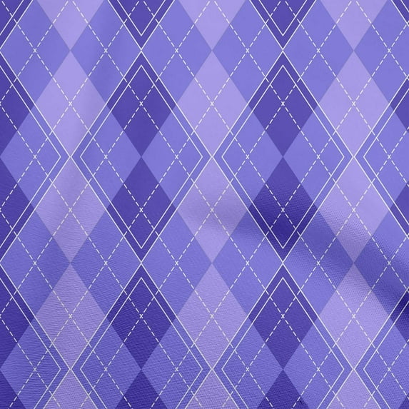 oneOone Rayon Medium Purple Fabric Check Diy Clothing Quilting Fabric Print Fabric By Yard 56 Inch Wide