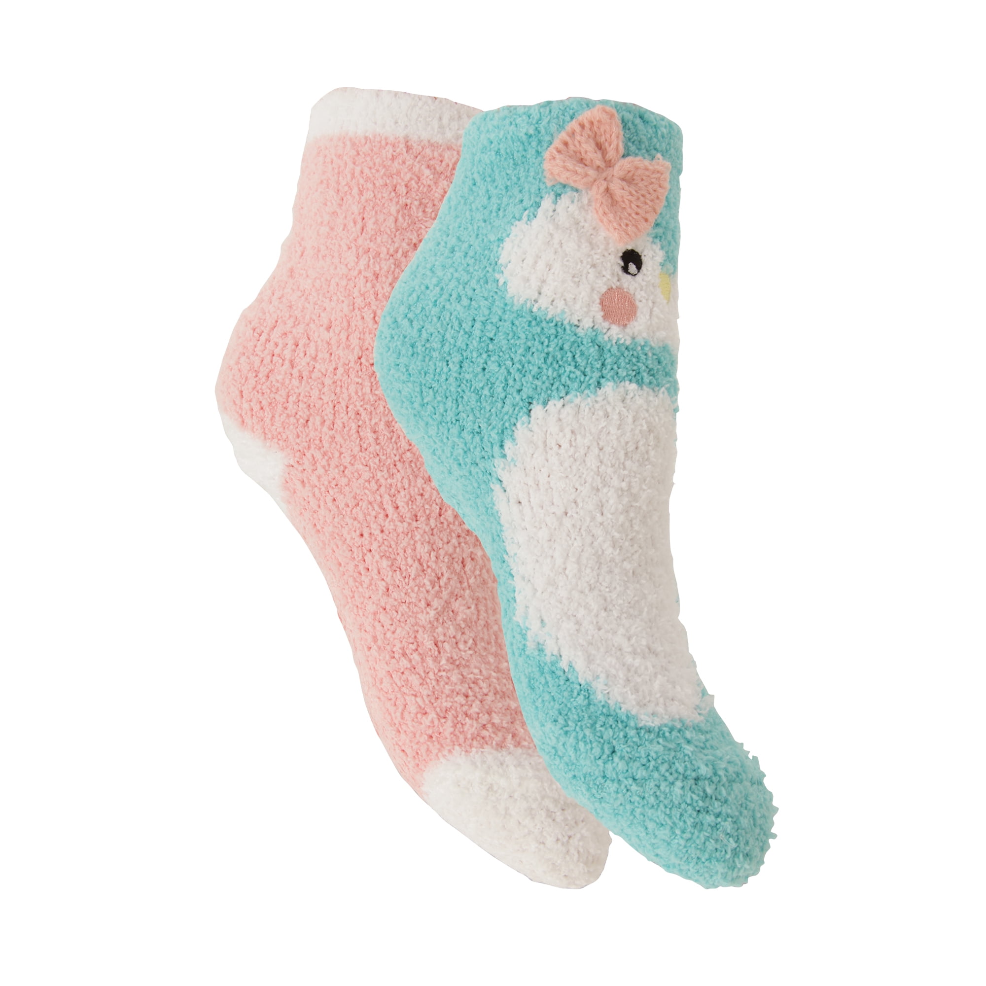 Girls Cute Slipper Socks With Grippers (2 Pairs) Walmart Canada
