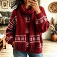 thumbnail image 3 of LUVDA Fair Isle Knit Scarf for Women Fringe Warm for Fall Winter, 3 of 5