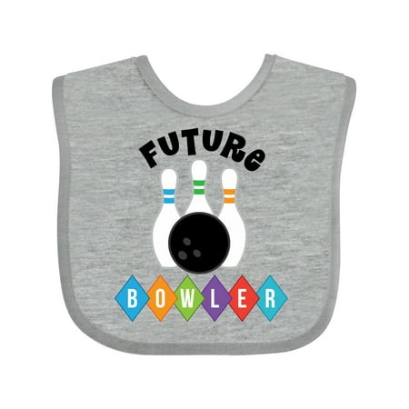 

Inktastic Future Bowler Bowling Pins Gift Baby Boy or Baby Girl Bib