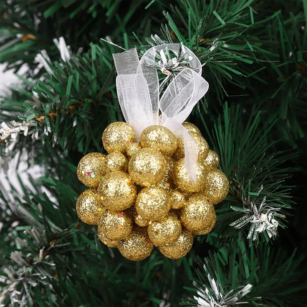 pstuiky Decoración navideña tridimensional de espuma espolvoreada con polvo dorado para escaparates navideños centros comerciales accesorios para colgar en el árbol de Navidad.