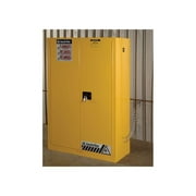 Justrite Flammable Liquid Cabinet 43 x 18 x 44 - 2 x Front Open Door(s) - Fire Resistant - Yellow - Steel