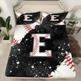 thumbnail image 2 of jejeloiu Baseball Game Queen Sheet Sets,Ball Sport Lover Flat Sheet,First Letter E Queen Fitted Sheet For Girls,Super Cozy Room Decor,4 Pieces, 2 of 7