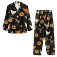 thumbnail image 3 of Renewold Thermal Pajamas Pants Matching Set of 2 Breathable Pullover Tops Size 3XL Trendy Women Sunflowers Chicken Farm Print Lounge Wear Relaxed Button Down Sleepwear Nightclothes, 3 of 6