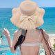 thumbnail image 4 of Sombrero de paja con ala grande y lazo de encaje de 54 a 58 cm de circunferencia para mujer, sombrero de playa con protección solar para verano, 4 of 5