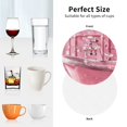 thumbnail image 6 of Fuzoiu Glittering Pink Bathtub Print Leather Coasters Set,Drink Coasters Set of 4,for Tabletop Protection, Durable PVC Coasters,Home Décor and Housewarming Gift-Round Shape, 6 of 6