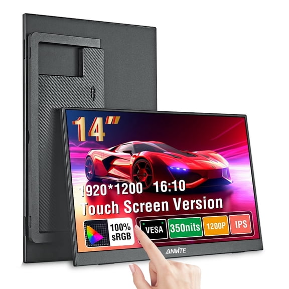 14 inch Portable Touch Monitor 1200P HDR IPS Gaming Monitor USB TYPE C HDMI for Phone Laptop Desktop