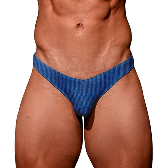 Men's Sexy Soft Independent Codpiece Underpants Knickers Solid Low-Rise T-back Thongs