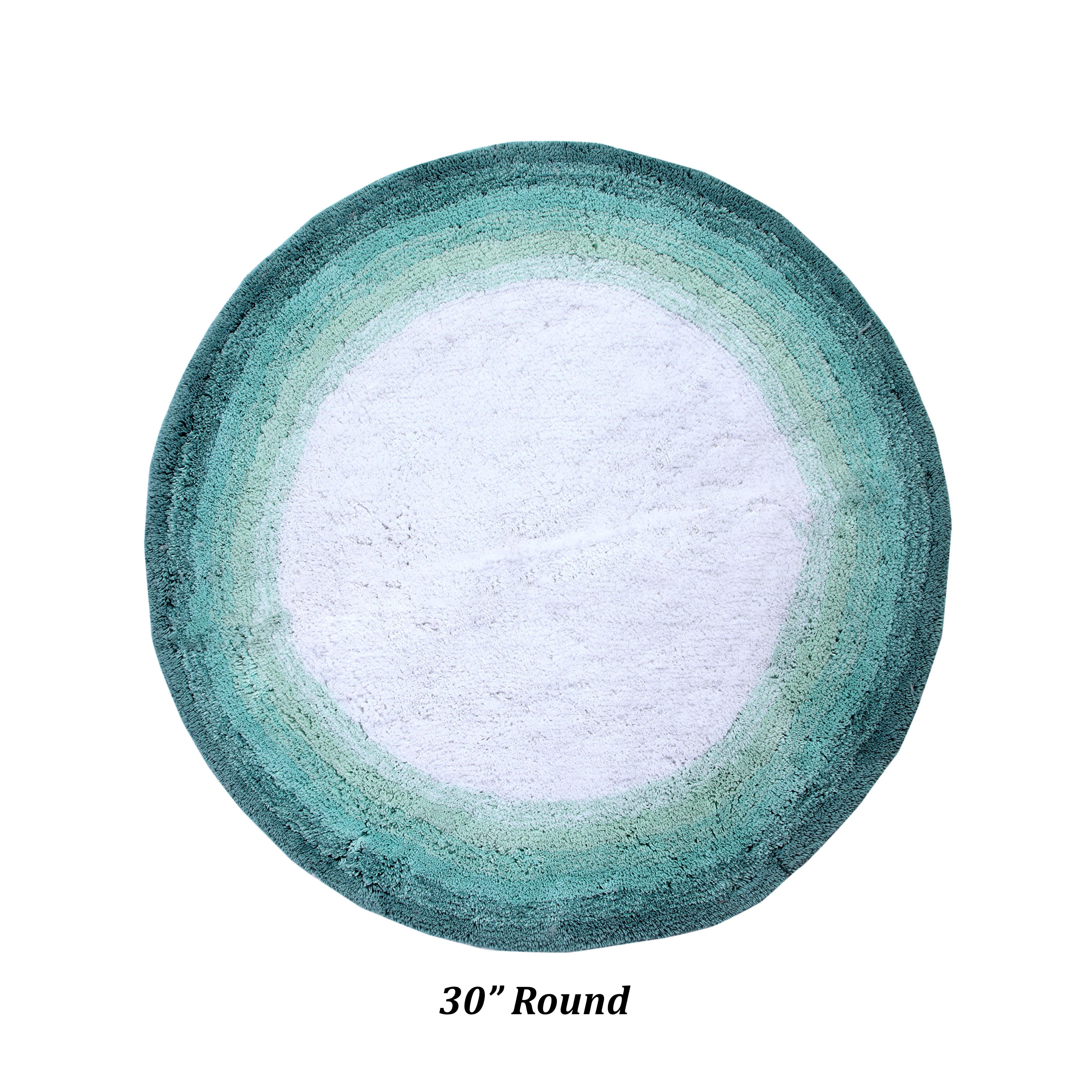 Better Trends Chic Round Bath Mat, 30" Diameter, 100% Cotton Non Slip Bathroom Rug, Water Absorbent, Machine Washable, (Turquoise) Torrent Collection