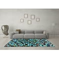 thumbnail image 3 of Ahgly Company Indoor Round Abstract Light Blue Modern Area Rugs, 5' Round, 3 of 4