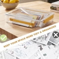 thumbnail image 4 of SAYEEC Clear Plastic A4 Document Storage Box, Yellow Latches & Handle, Paper File Storage Container for Office Home, 4 of 8