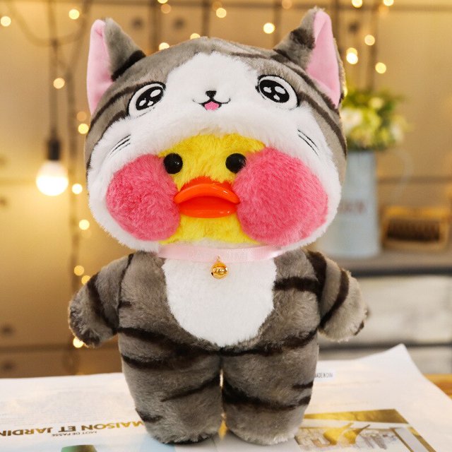 Hyaluronic acid duckling stuffed animal turns into yellow duckling home decoration for girls and children's birthday giftcat30cm Deng Xun unisex