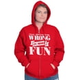 thumbnail image 4 of Wrong More Fun Rebellious Gym Workout Zip Up Hoodie Men's Women's Brisco Brands L, 4 of 6