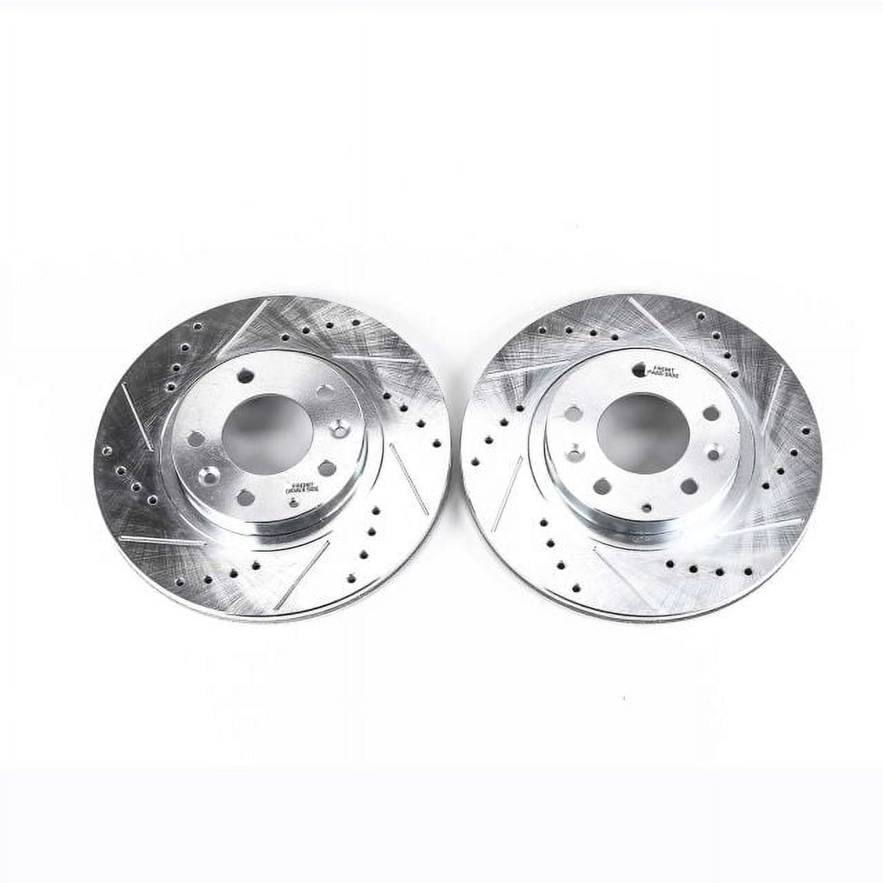 Power Stop Front Pair of Drilled and Slotted Brake Rotors JBR1157XPR Fits 2006 Mazda MX-5 Miata