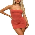thumbnail image 1 of Women Summer Bodycon Mini Dress Solid Color Spaghetti Strap Backless Low Cut Clubwear Short Dress, 1 of 6