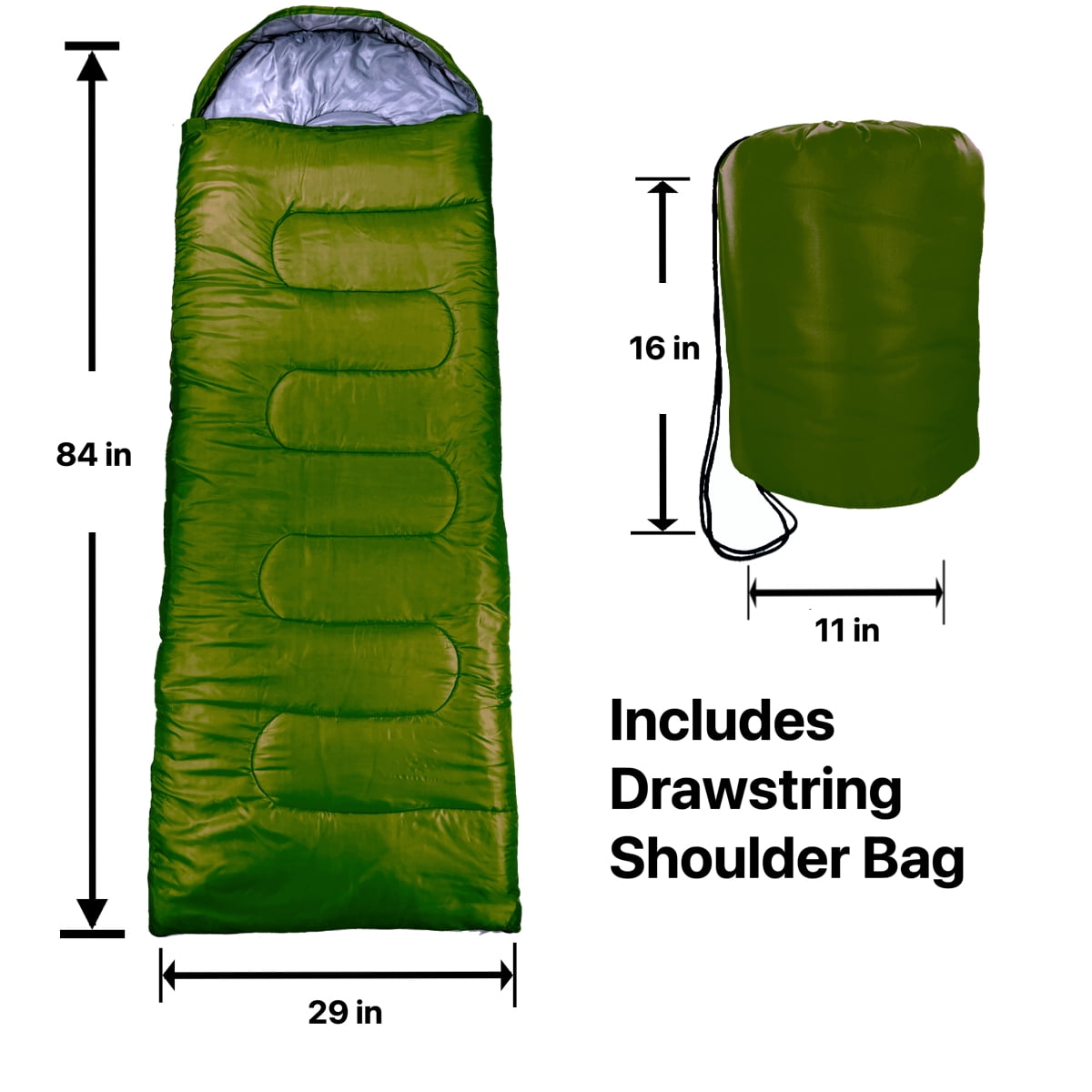 RNX 4 Season Sleeping Bag Lightweight with Compression Sack, 32 Degree F