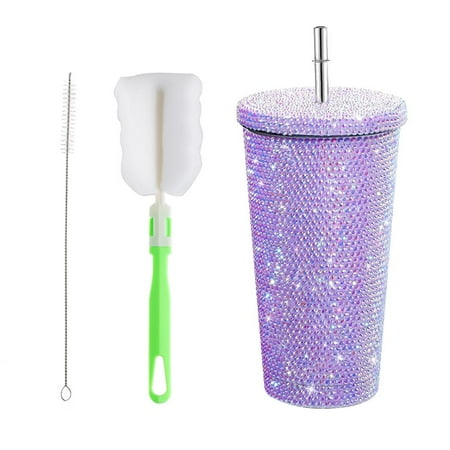 

750ml Flashing Straw Cup Studded Bling Tumbler Prof Hot E0 D4T7