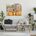 thumbnail image 2 of Longhorn & Calf Standing Farm Field Animals & Insects Painting Gallery Wrapped Canvas Print Wall Art, 2 of 7