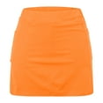 thumbnail image 4 of Iugvhana Womens Skorts with Pockets Lightweight Tummy Control Plus Size Skorts for Women High Waist Solid Color Athletic Sports Skirt Shorts Orange#02 M, 4 of 5