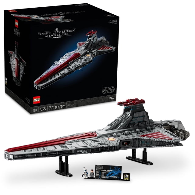 LEGO Star Wars Venator-Class Republic Attack Cruiser, Ultimate May The 4th Collectibles, Series Building Set with Captain Rex Minifigure, Star Wars Fan Gift, Stress Relief Clone Wars Activity, 75367
