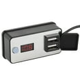thumbnail image 3 of Cargador USB dual para motocicleta de 12 V con pantalla digital, universal, resistente al agua, para teléfonos, tabletas y GPS., 3 of 14
