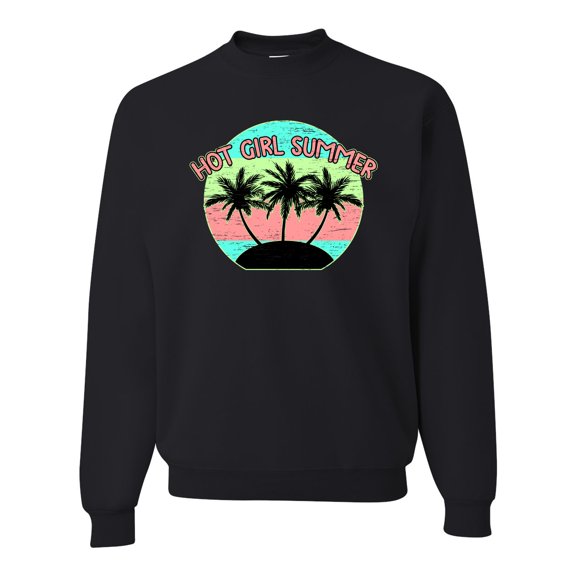 Wild Bobby, Pastel Color Hot Girl Summer, Streetwear, Unisex Crewneck Graphic Sweatshirt, Black, Small