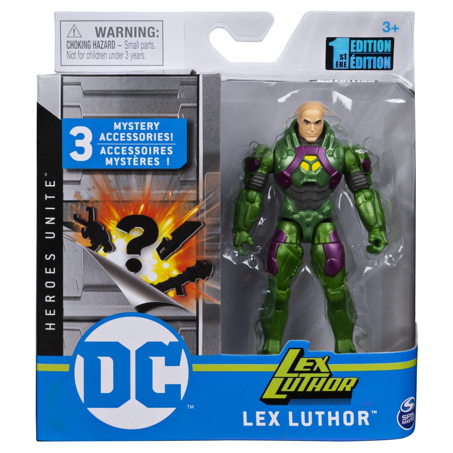 DC Comics, 4-Inch LEX LUTHOR Action Figure with 3 Mystery Accessories, Adventure 1
