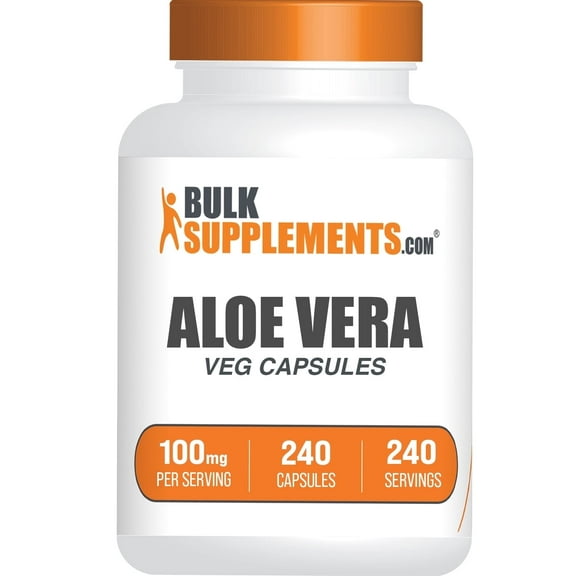 BulkSupplements Aloe Vera Extract Capsules - Vegan, 100mg per Serving (240 Capsules - 240 Servings)