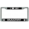 thumbnail image 2 of I Love My Mastiff Chrome License Plate Frame, 2 of 2