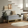 thumbnail image 2 of HOMCOM Ottomane de Rangement avec Dessus Rabattable, Banc de Rangement Rembourré Gris, 2 of 10