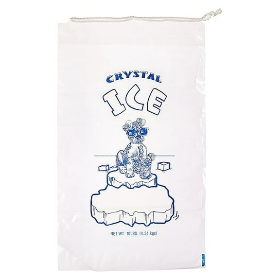 367706872 Drawstring Ice Bag, Dog 10 lb, 20" x 12" (Pack of 500)