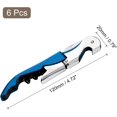 thumbnail image 5 of 6Pcs 5" Wine Openers Waiter Corkscrew Professional Red Wine Bottle Opener Double Hinged with Foil Cutter for Servers Bartender, Blue, 5 of 5