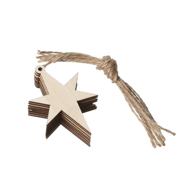 Adornos de madera Mini tema navideño Rebanadas de madera natural Rebanadas decorativas de madera recortadas para adornos de árboles de Navidad Colgantes Artesanía de bricolaje Decoraciones navideñas kaili Sencillez