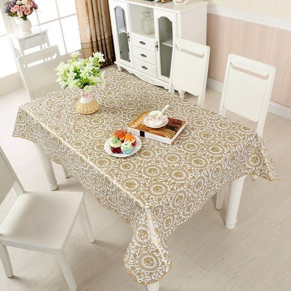 Fall Vinyl Tablecloth with Flannel Backing Waterproof Oil-Proof, Resistant Wipeable Composite Tablecloth Rectangle or Square Table Cover for Indoor and Outdoor (Flowers, 54X72 Inch)