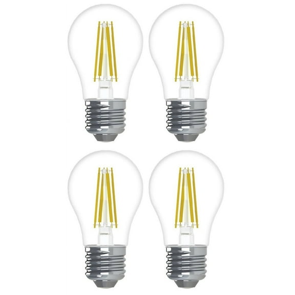 (4 bulbs) GE basic LED A15, Dimmable, 60 watt equivalent, 500 lumens, soft white LED ceiling fan Light bulb
