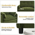 thumbnail image 5 of Aemeios Upholstered Chenille Oversized Accent Armchairs with Ottoman and Side Pocket Set of 2, Green, 5 of 7