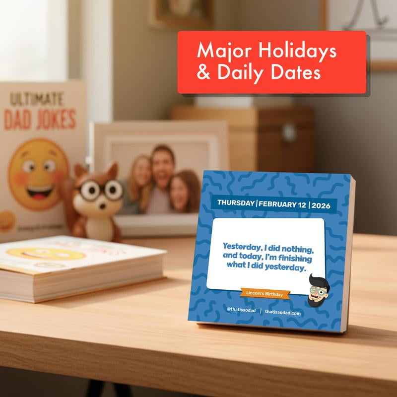 2026 Dad Joke Desktop Calendar - 365 Daily Jokes, Full-Color Tear-Off Pages, Easel Backer, Office Stationery Supplies, Fun Desk Calendar